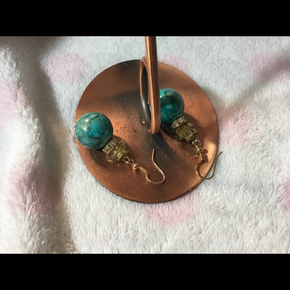 SOLD! Citrine World Crystal Dangle Earrings - Picture 3 of 8